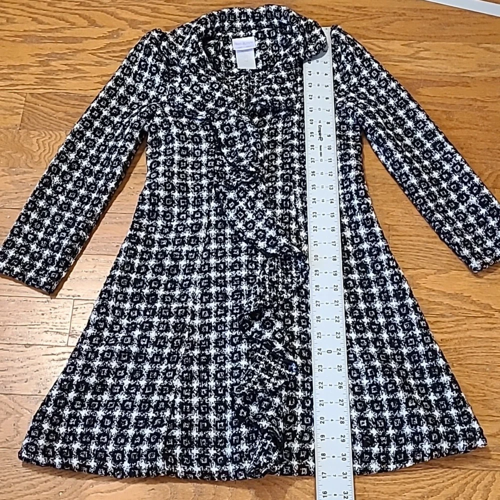 Iris And Ivy Black White Cascading Ruffle Edge Jacket Fancy Formal Pretty